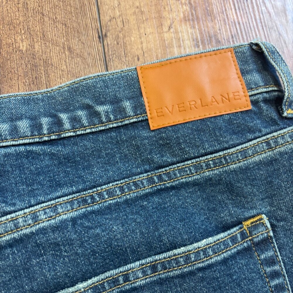 Everlane Jeans Womens 33L Blue The Way-High High Rise Straight Stretch Denim - Picture 5 of 12